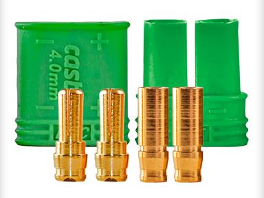 Castle Creation Polarized Bullet Connector Male/Female Set, 4mm