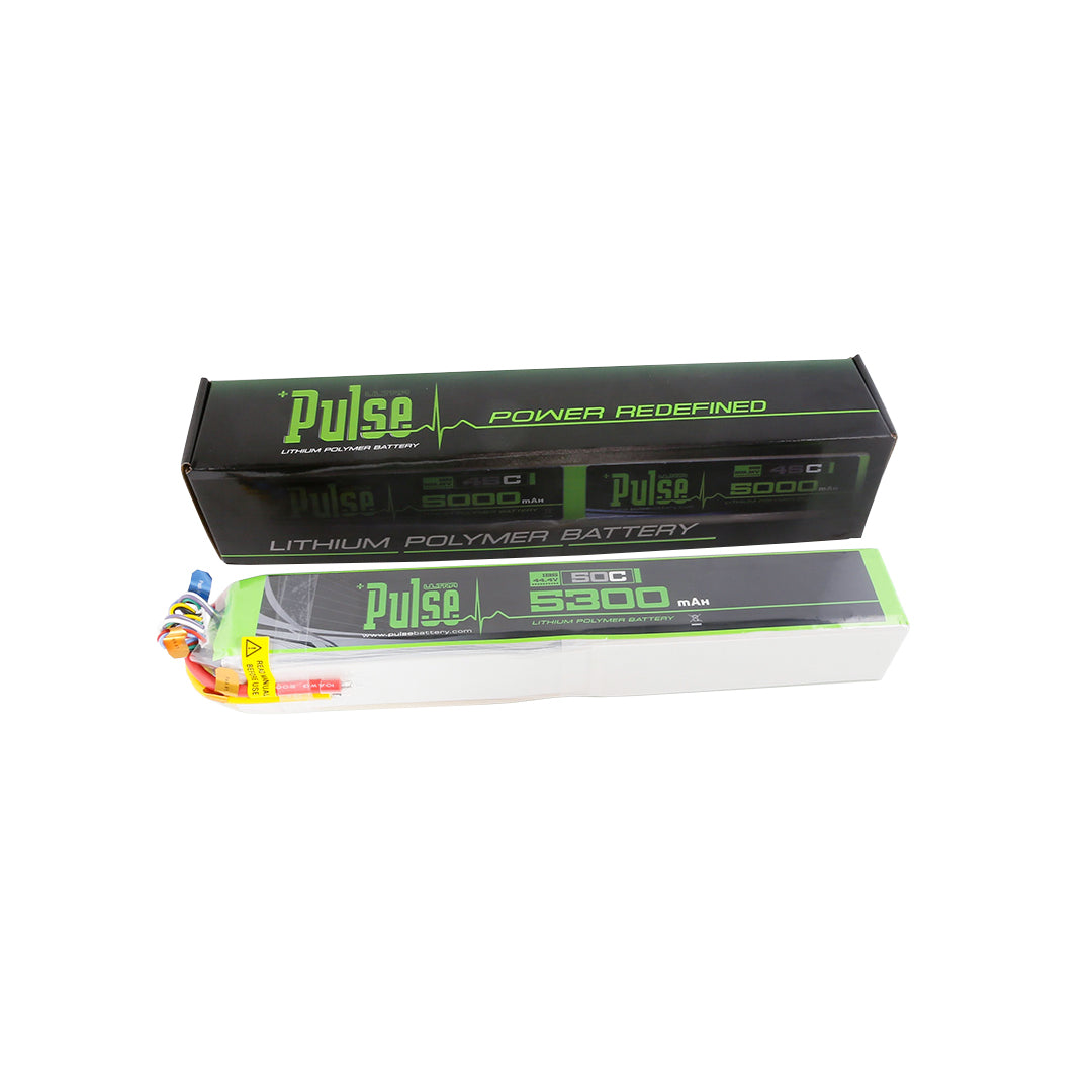 PULSE 5300mAh 50C 44.4V 12S LiPo Battery - No Connector – Pulse Battery