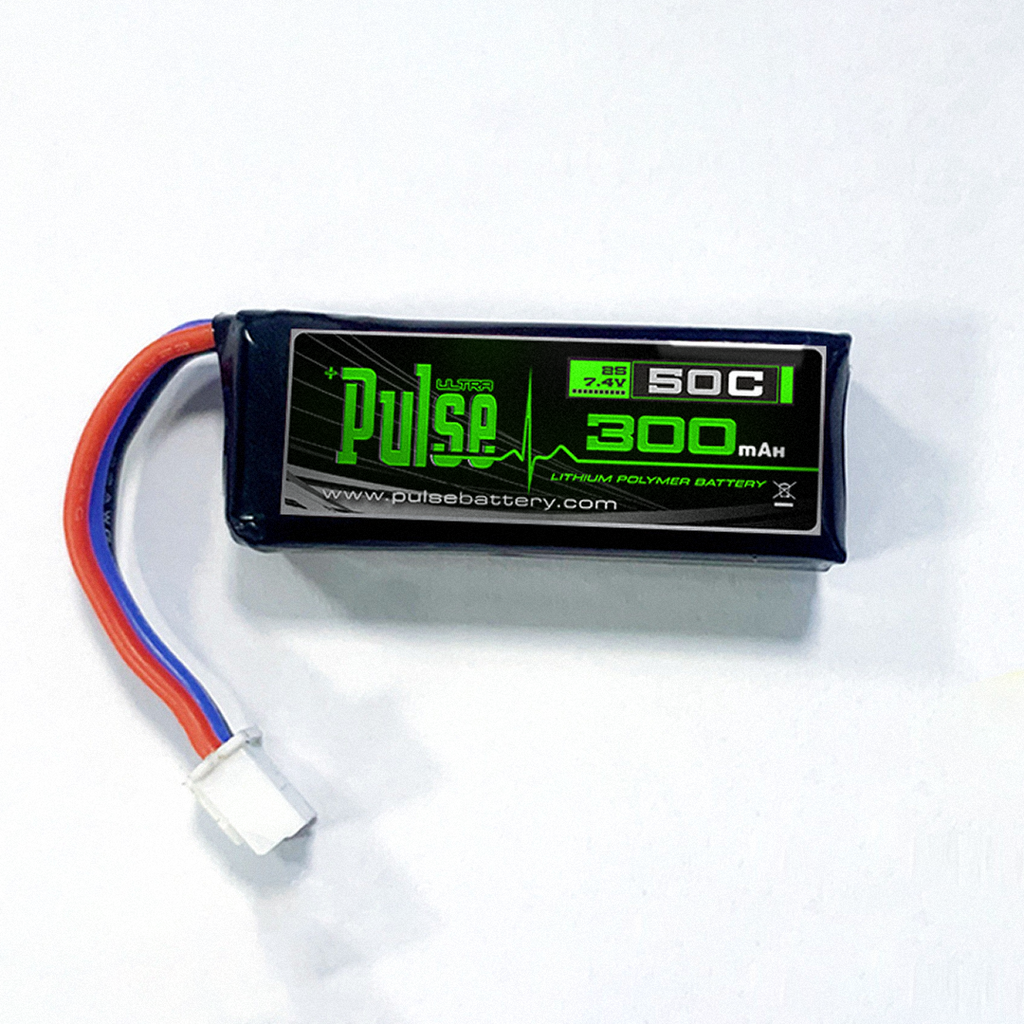 Pulse 300mAh 50C 7.4V 2S Lipo Battery - JST-XH Connector - HeliDirect