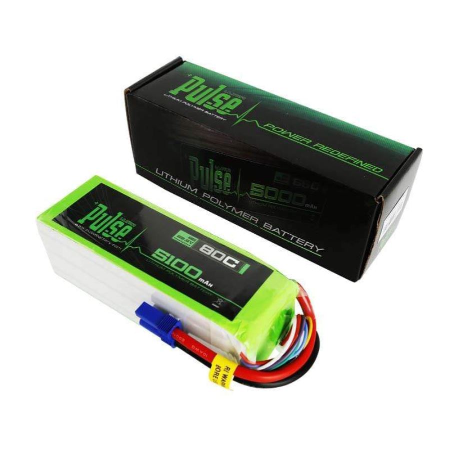 Pulse 5100mah 80C 22.2V 6S Lipo Battery - EC5 Connector