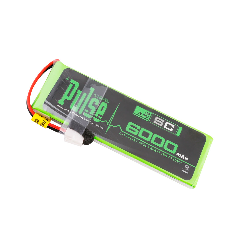 Pulse 6000mah 1S 3.7V 5C LiPo Battery - For Vcontrol Radio - HeliDirect