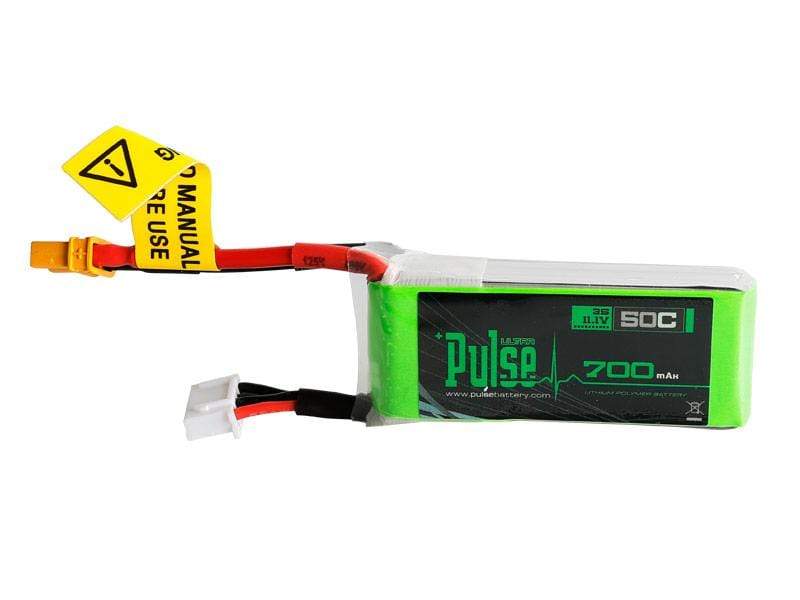 Pulse 700mah 50C 11.1V 3S Lipo Battery - XT30 Connector (Logo 200) - HeliDirect