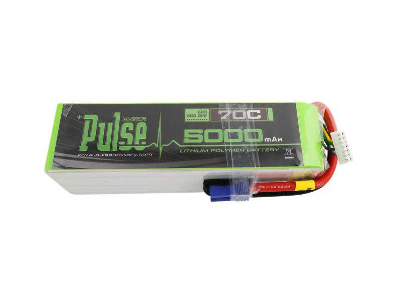 PULSE 5000mAh 70C 22.2V 6S LiPo Battery - EC5 Connector
