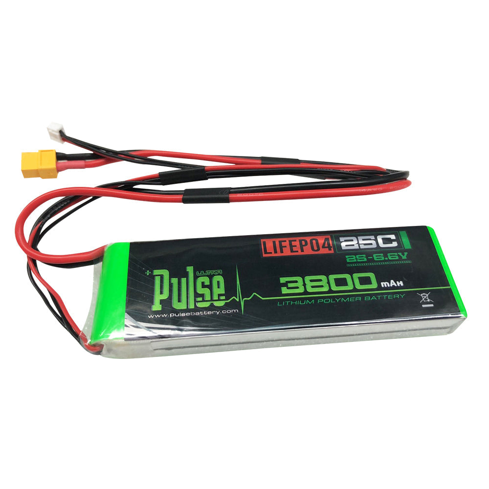 Pulse 3800mah 2S 6.6V 25C Receiver LiFePO4 Battery - XT60