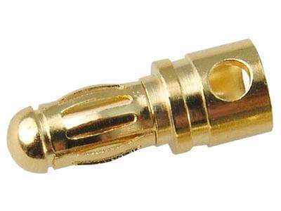 Male 3.5mm Gold Plated Banana (bullet) Connector - HeliDirect