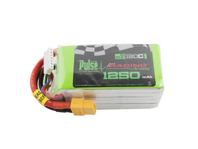 PULSE 1250mAh 120C 22.2V 6S LiPo Battery - XT60 Connector