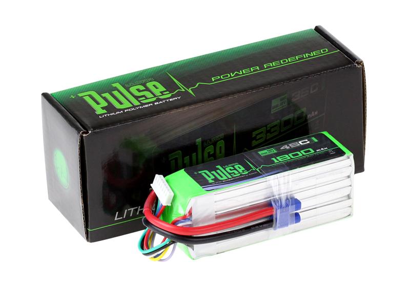 PULSE 1800mAh 6S 22.2V 45C LiPo Battery - EC3 Plug