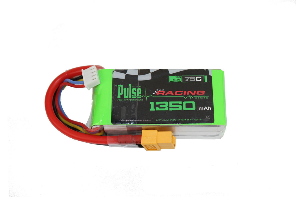 PULSE 1350mah 75C 11.1V 3S LiPo Battery - XT60 Connector