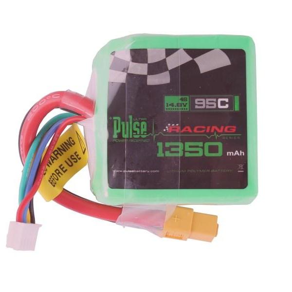 PULSE 1350mAh 95C Cube 14.8V 4S LiPo Battery - XT60 Connector