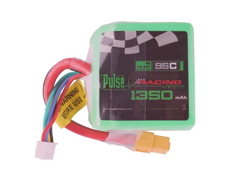 PULSE 1350mAh 95C Cube 14.8V 4S LiPo Battery - XT60 Connector