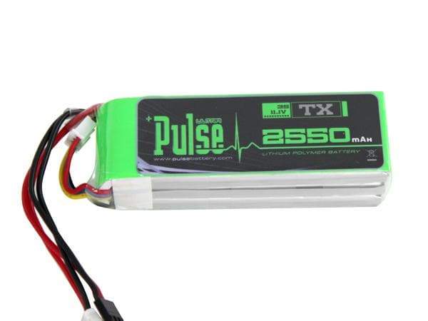 PULSE 2550mAh Transmitter 11.1V 3S Lipo Battery - HeliDirect