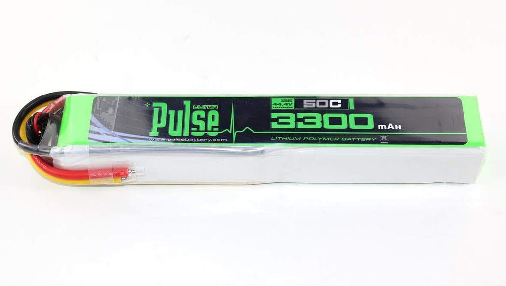 PULSE 3300mAh 50C 44.4V 12S LiPo Battery - No Connector - HeliDirect