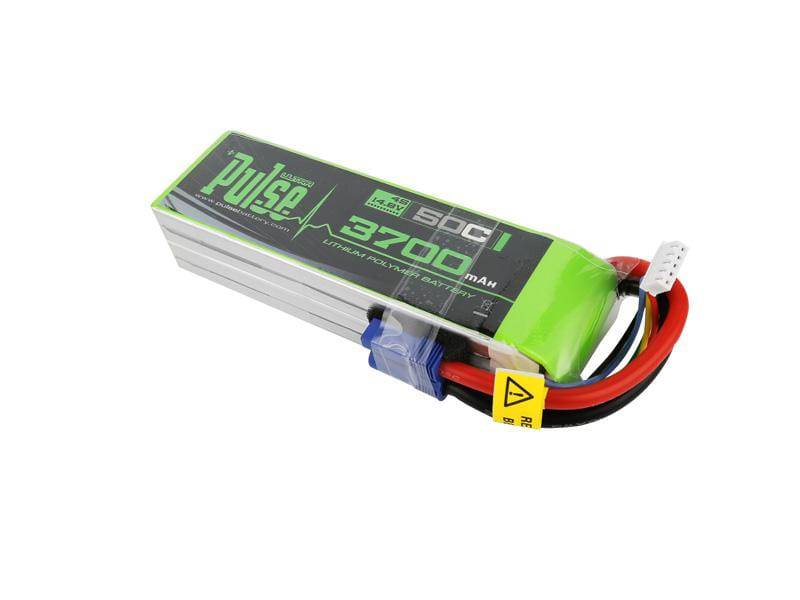 Pulse 3700mah 50C 14.8V 4S Lipo Battery - EC5 Connector - HeliDirect