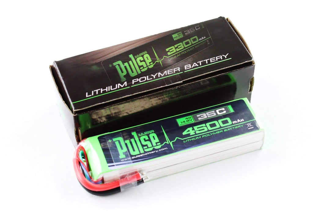 PULSE 4500mah 35C 14.8V 4S LiPo Battery - No Connector - HeliDirect
