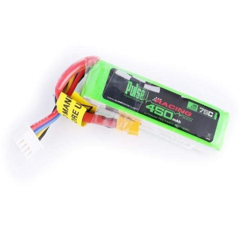 PULSE 450mAh 3S 11.1V 75C Long Pack LiPo Battery - XT30 - HeliDirect