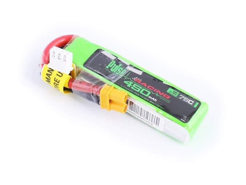 PULSE 450mAh 75C 7.4V 2S LiPo Battery - XT30 Connector - HeliDirect