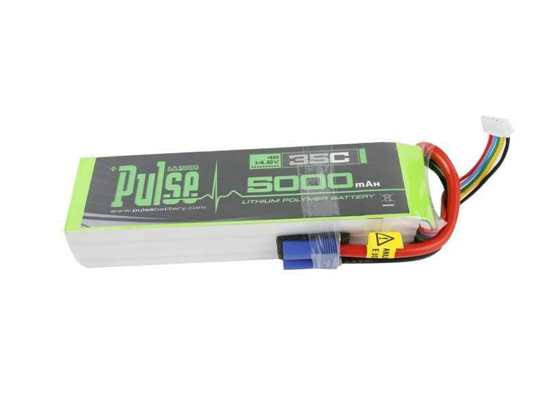 PULSE 5000mah 35C 14.8V 4S LiPo Battery - No Connector - HeliDirect