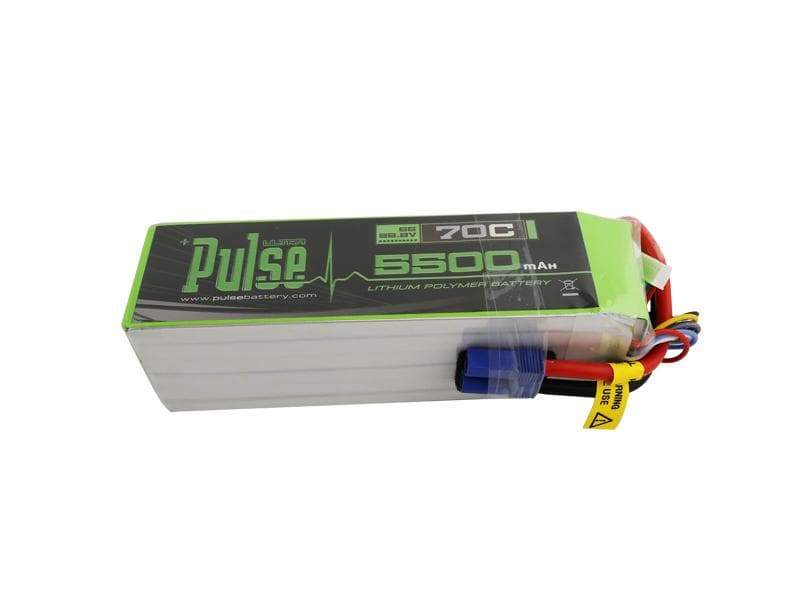 PULSE 5500mah 70C 22.2V 6S LiPo Battery - EC5 Connector - HeliDirect