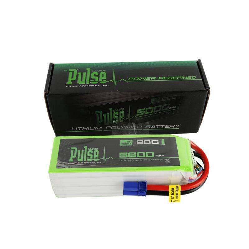 PULSE 5600mah 80C 22.2V 6S LiPo Battery - EC5 Connector - HeliDirect