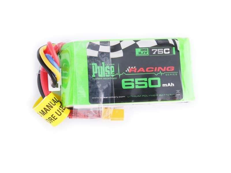 PULSE 650mAh 75C 11.1V 3S LiPo Battery - XT30 Connector - HeliDirect