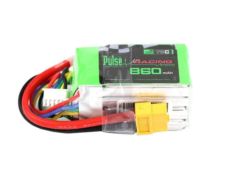 PULSE 860mAh 75C 14.8V 4S LiPo Battery - XT60 Connector - HeliDirect